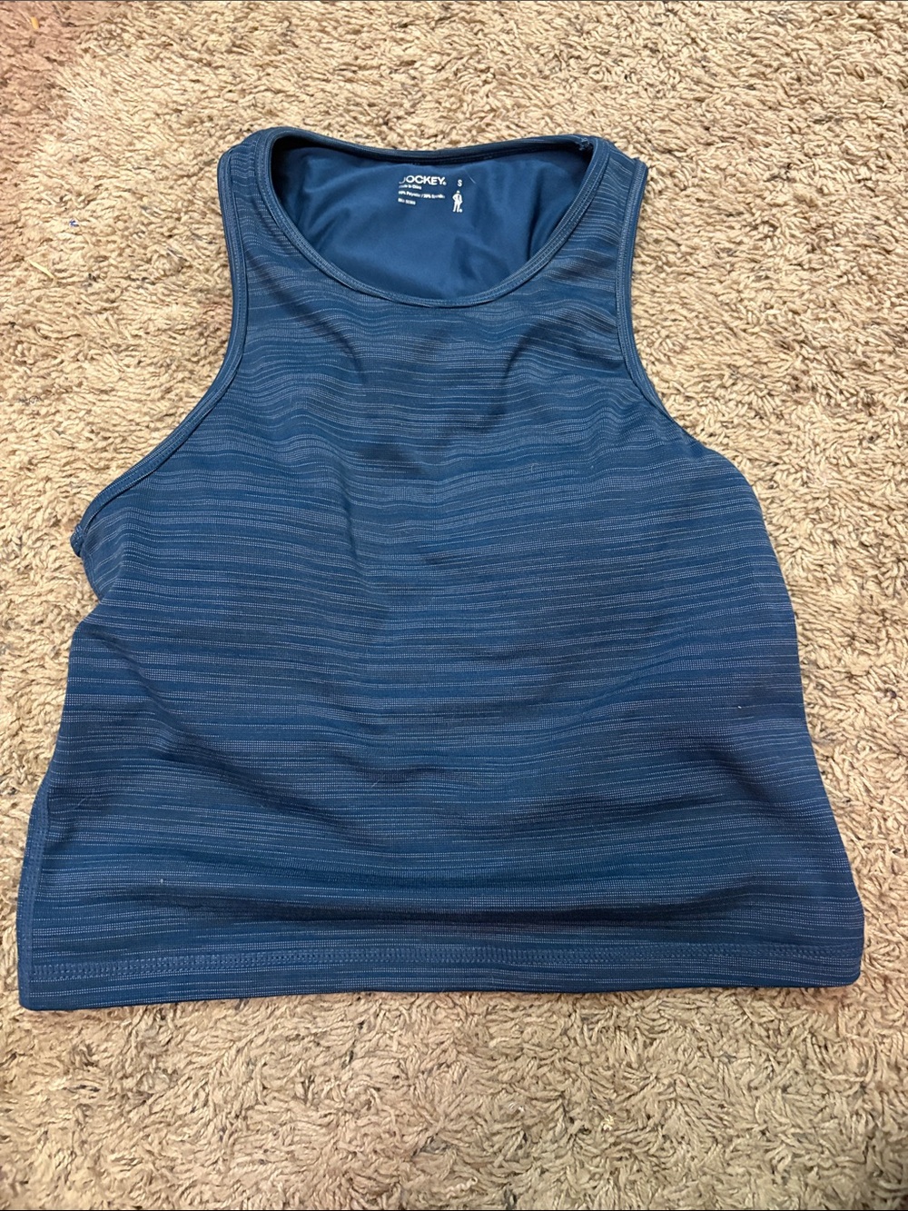 Jockey Navy Blue Striped Performance Tank